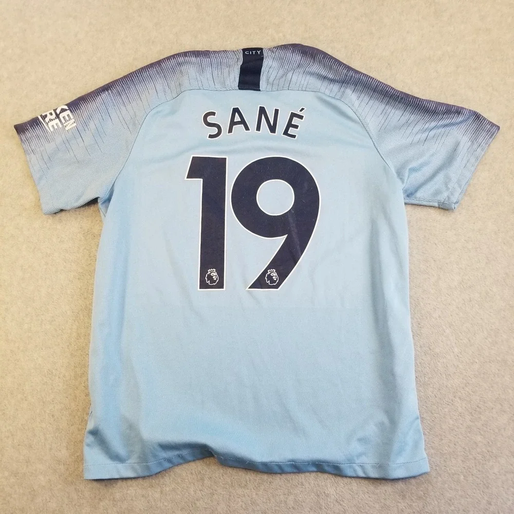 Manchester City Soccer Jersey Large Home Football Shirt Nike SANE #19 2018
